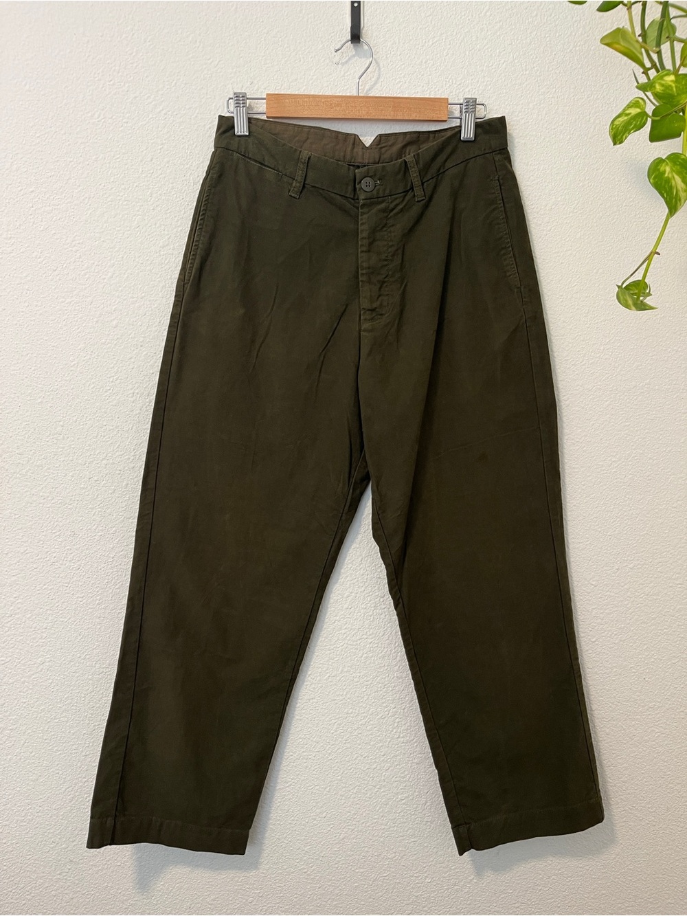 Celio Faux Suede Olive Green Chino Pants sz 30